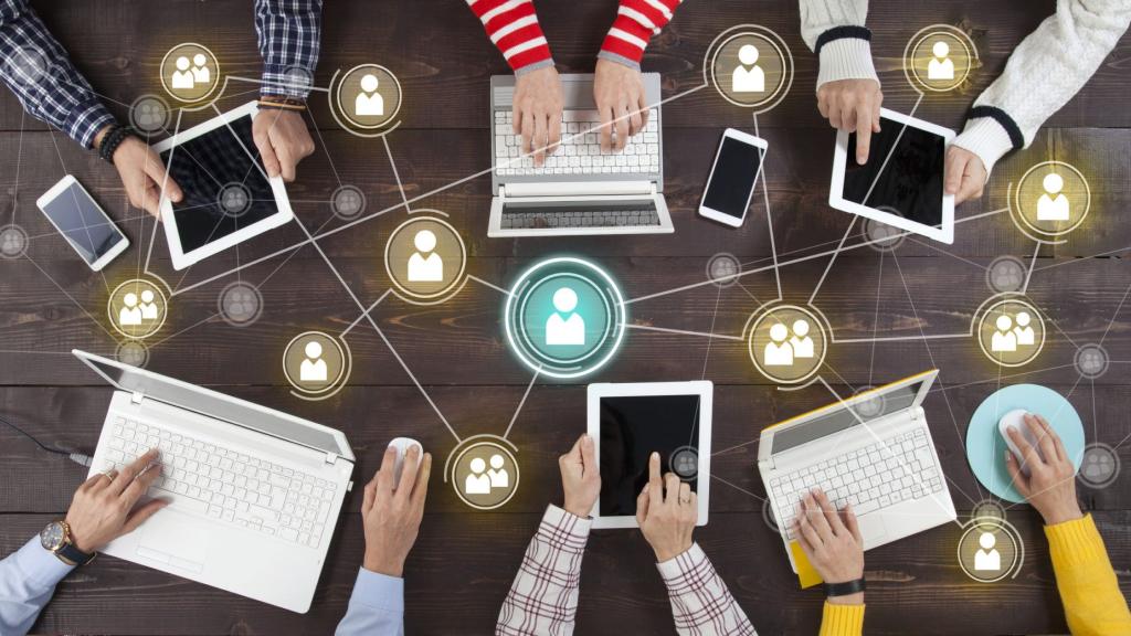 computers connecting people through digital communication