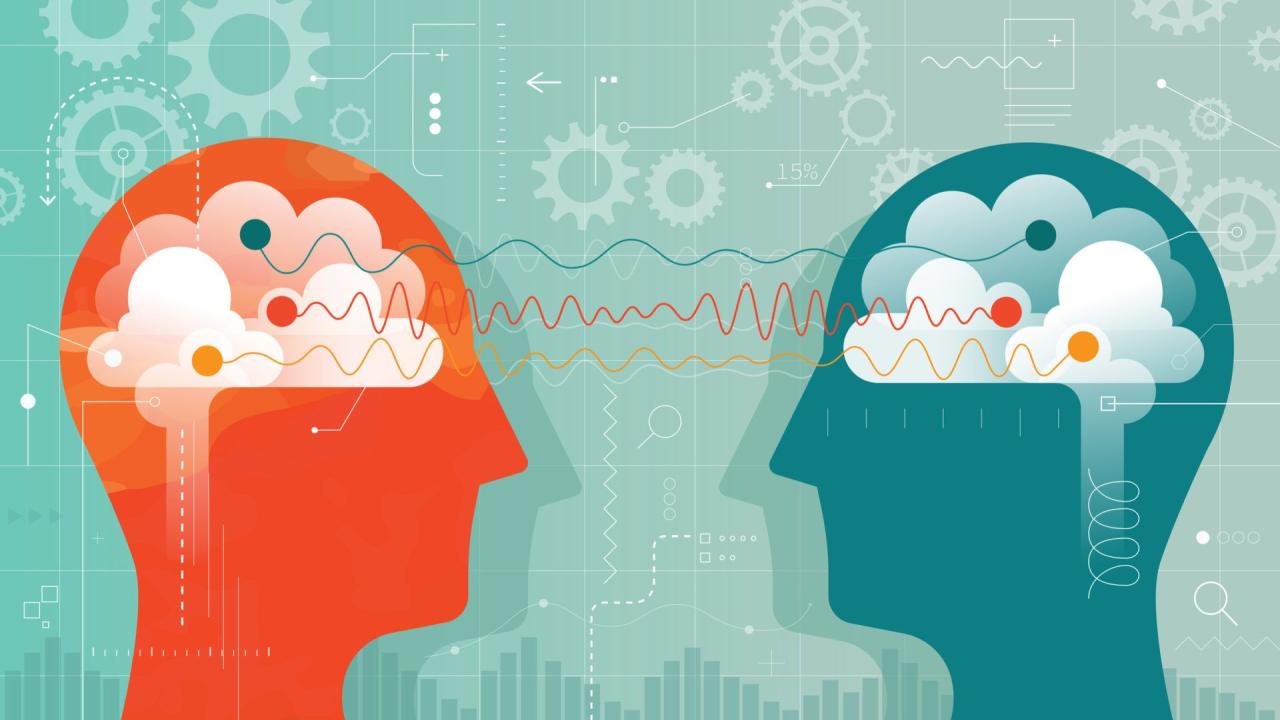 Illustration of two minds connected