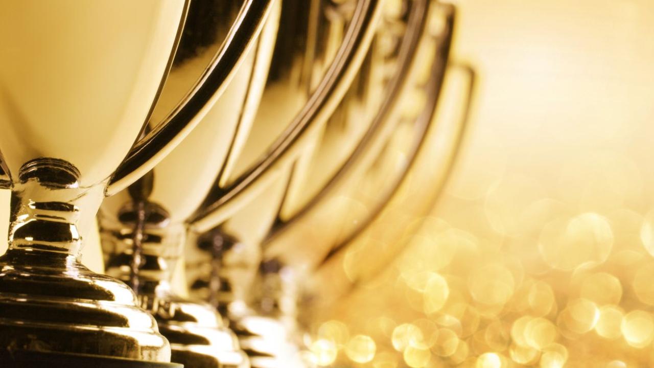 row of trophies